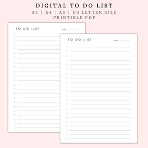 Minimal to Do List Printable Digital Minimalism Checklist Daily Check ...