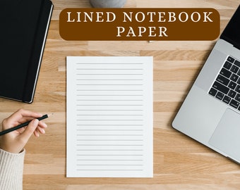 Lined Notebook Paper Printable Letter Paper Plain Lined Stationary Printable Junk Journal Printables Writing Paper