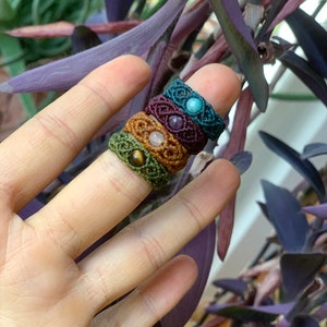 Herbstfarben Ringe filigran macramé