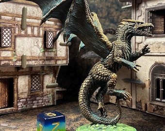 Copper / Bronze Dragon - Handpainted D&D Miniature - Pathfinder - Frostgrave - RPG