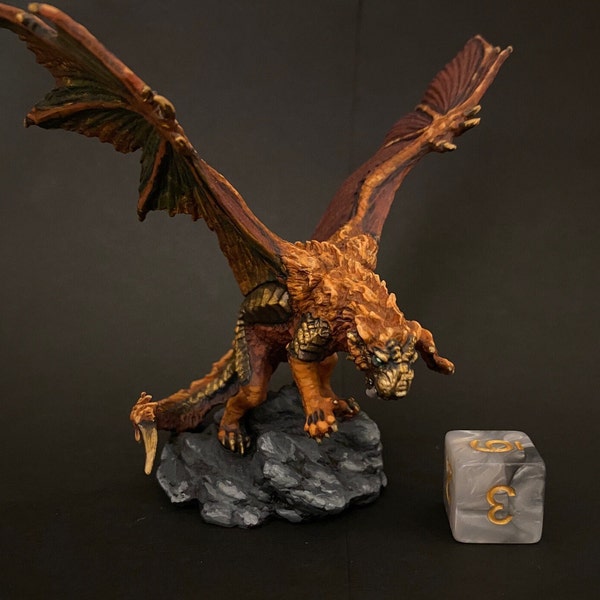 Dragonne / Dragon Lion - Handpainted D&D Miniature - Pathfinder - Frostgrave - RPG