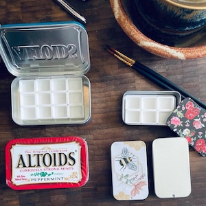 Magnetic Watercolor Palette Tin with Half Pans | Refillable Mini Paint Box for Artists