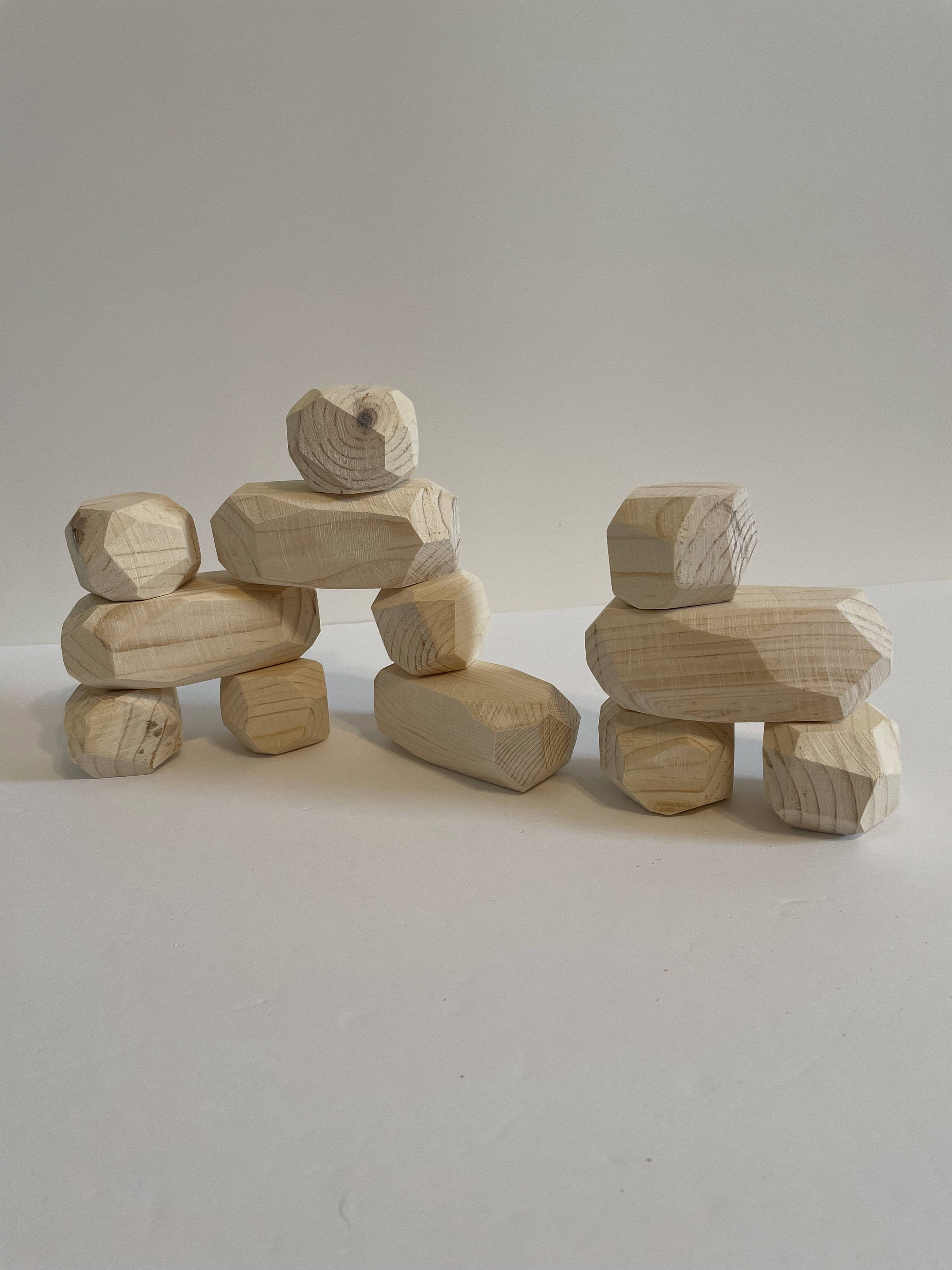 Wooden Unfinished Stacking Blocks Natural Pine Non Toxic Etsy
