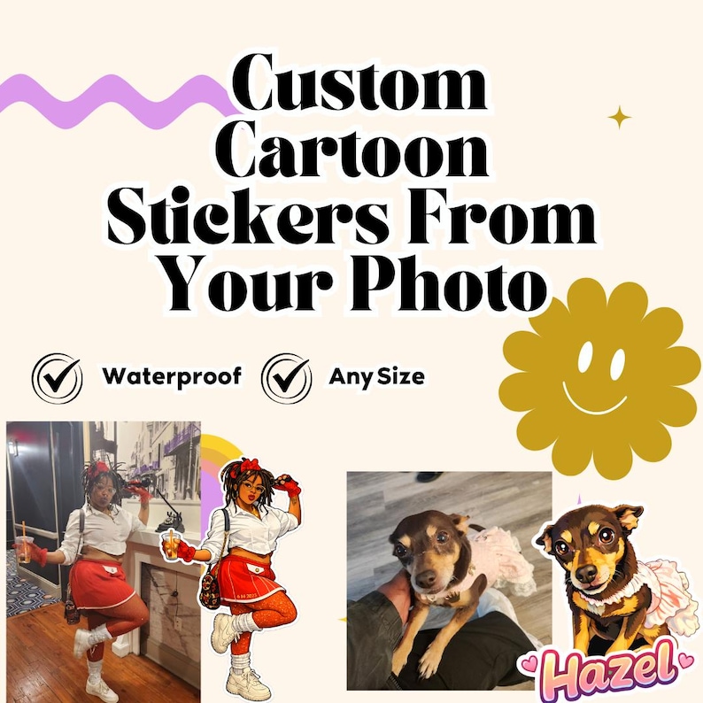 Custom Cartoon Stickers – Personalized Photo to Sticker, Waterproof ...