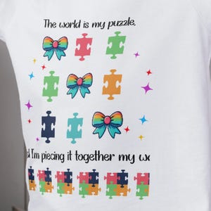 Coquette Autisme Bewustzijn, PNG | Retro regenboog puzzelstukje rasterstijl | Autisme moeder, vader, advocaatcadeaus | Afdrukbaar sublimatieontwerp