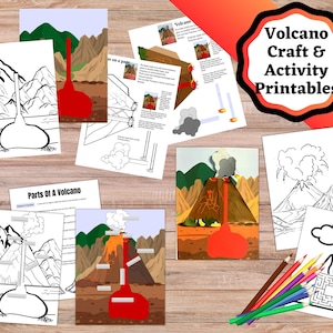 Printable Volcano craft pages, Craft, Activity, Coloring, and Maze Volcano Pages. Volcano labeling pages in colored and colorable versions.