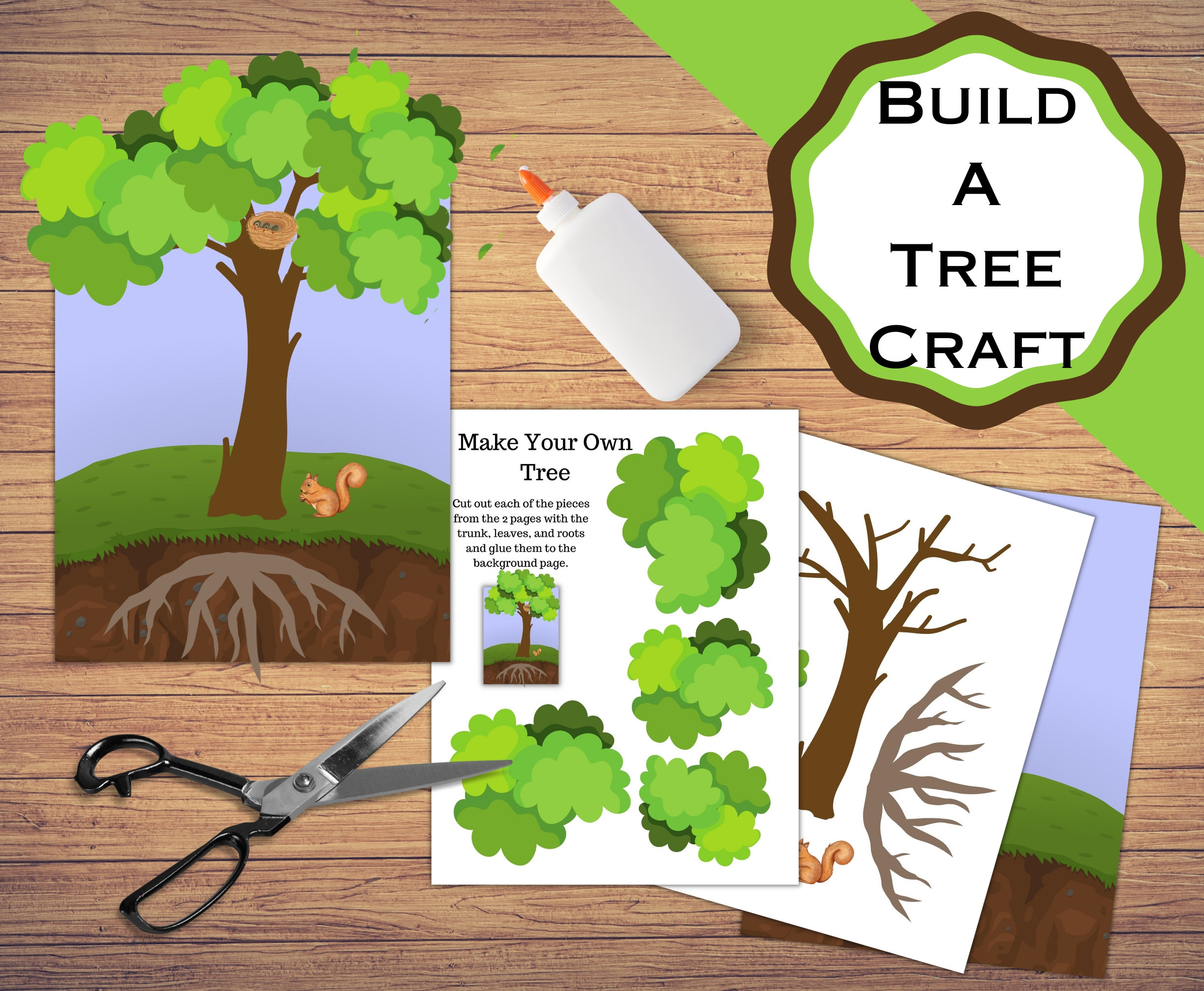 Printable Build a Tree Pages. Learn the Parts to a Tree as You Put One ...