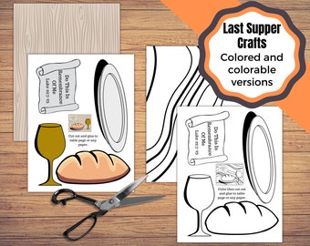 Printable Lords Supper Craft, Last Supper Craft, Comes with a colored and colorable version.