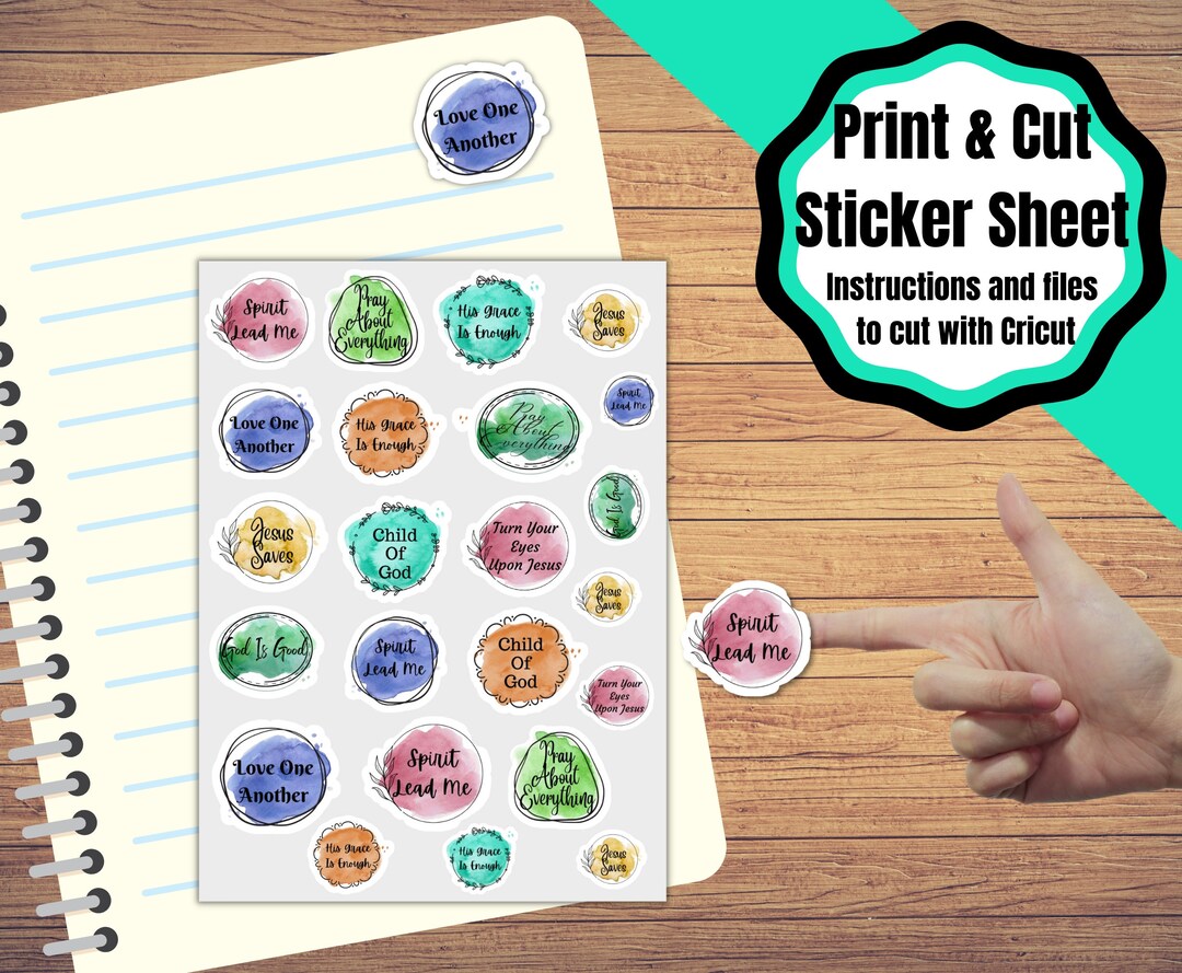 Print and Cut, Christian Encouragement Sticker Sheet, Cut Stickers Out ...