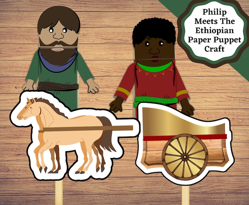 Printable Paper Puppets for the Bible Story of Philip and the Ethiopian