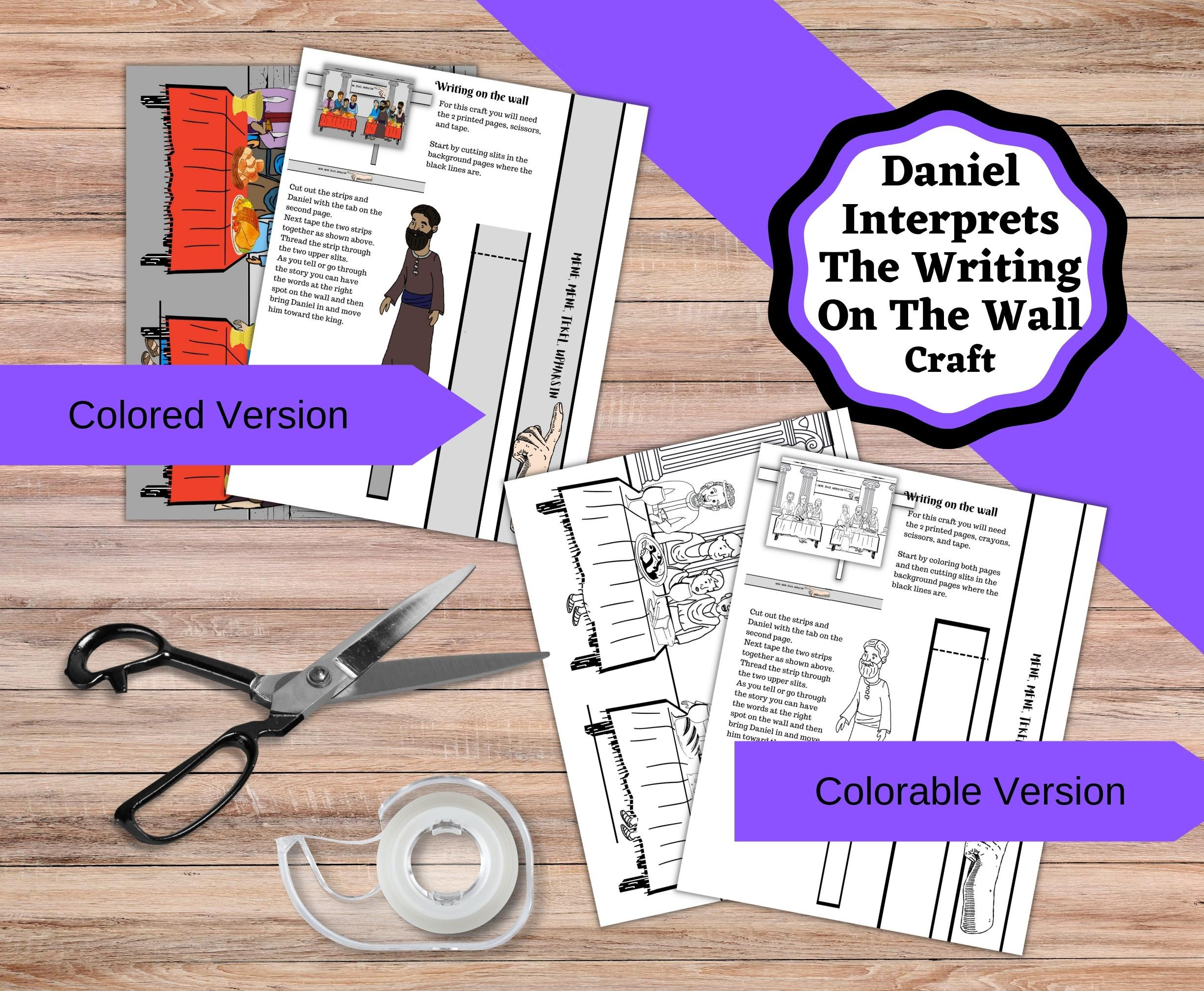 Printable Daniel Interprets the Writing on the Wall Activity Set