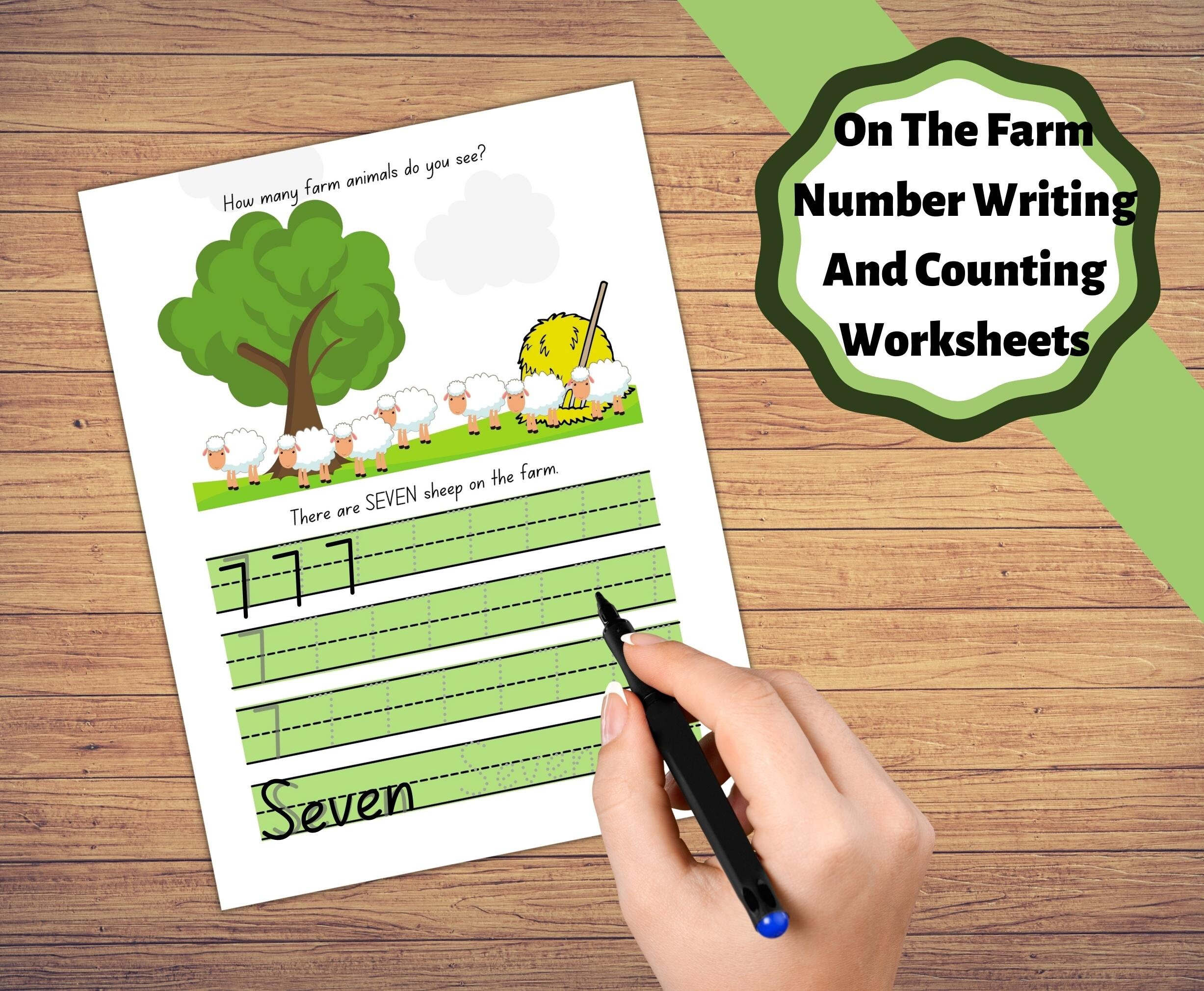 Number Writing, Practice Worksheets. Counting and Writing Helper and ...
