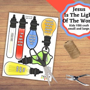 Light of the World Bible Kids Craft for VBS. Jesus is the Light Craft ...