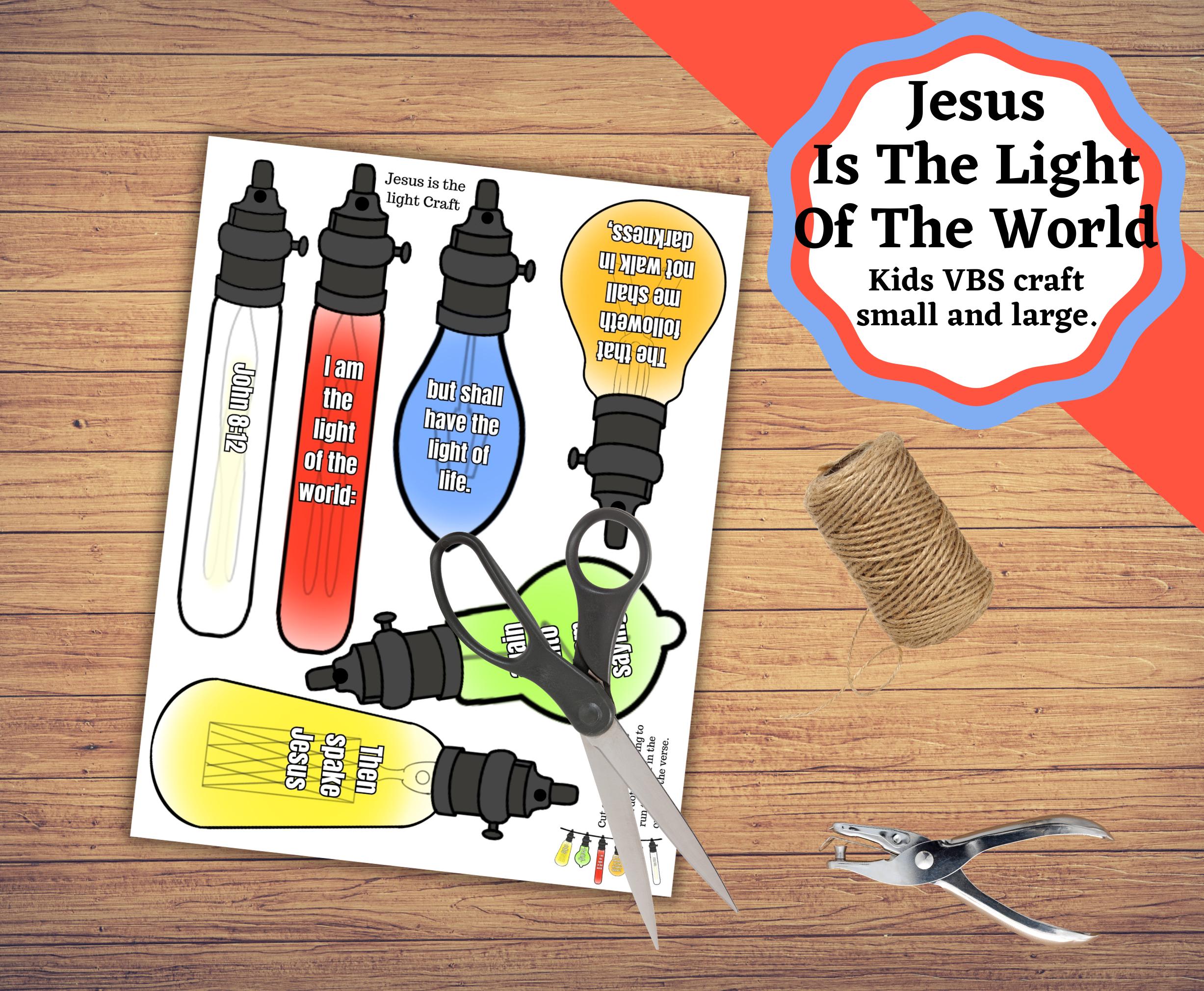 Light of the World Bible Kids Craft for VBS. Jesus is the Light Craft ...