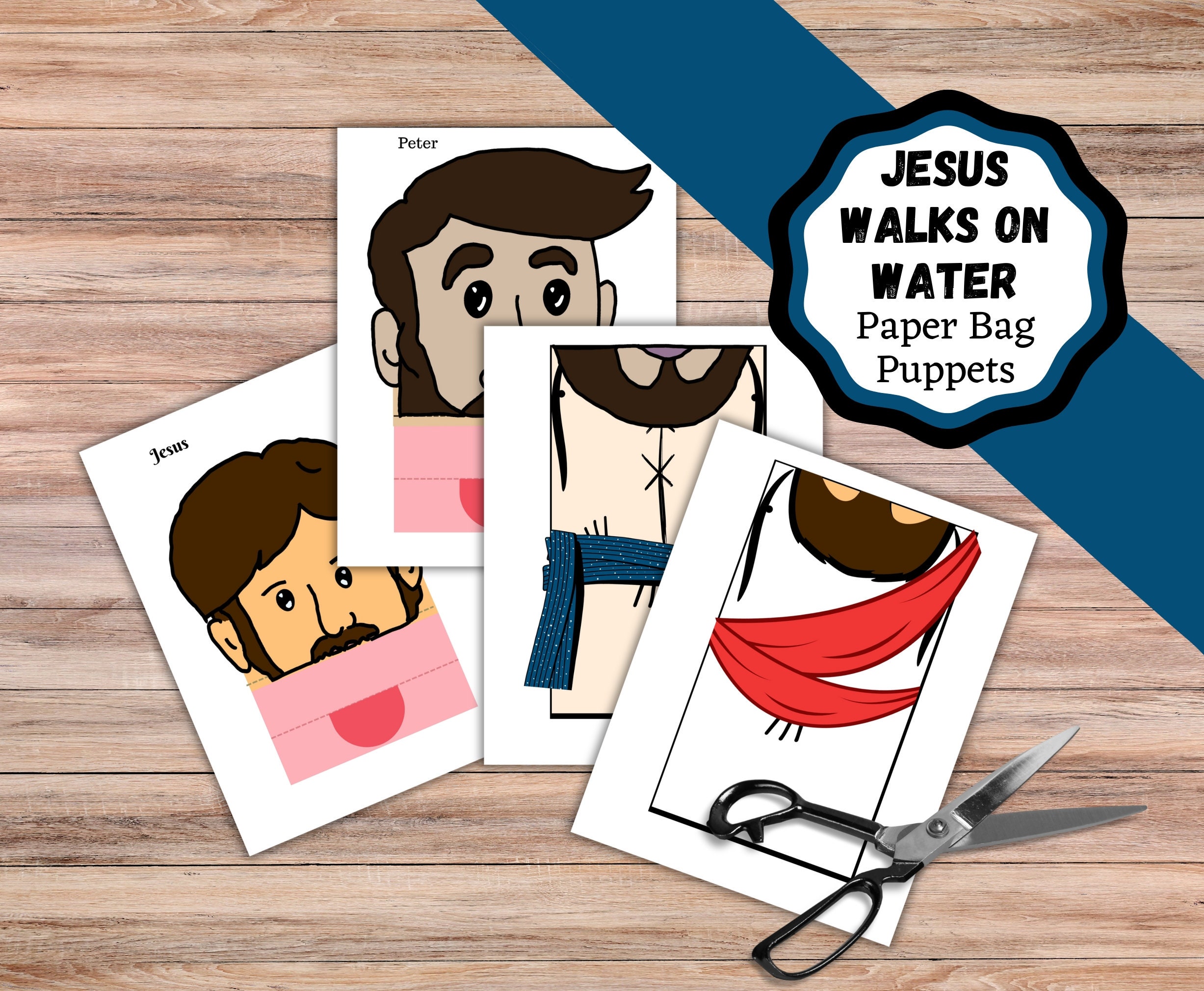 Printable Puppets for Jesus Walks on Water and Peter Comes Out to Him ...