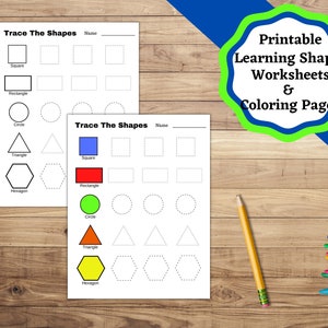 Printable Work Pages/ Learning Shapes, Shapes coloring pages. Preschool printable work sheets.