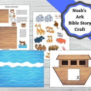 Noah's Ark printable craft, Noah, Animals, and the Ark as an easy fun bible craft.