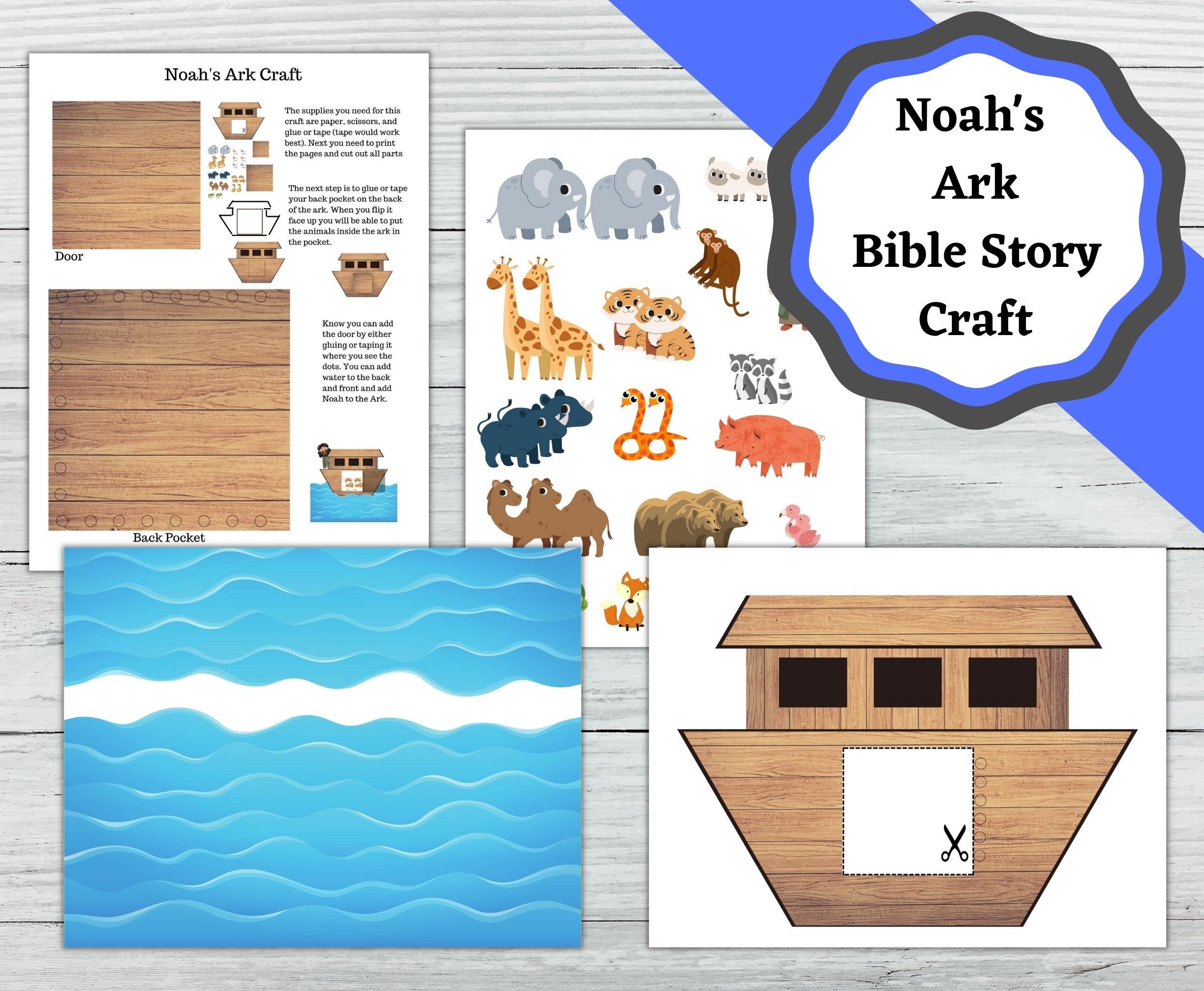 Noah s Ark Printable Craft Noah Animals And The Ark As Etsy