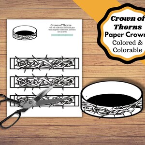 Printable Paper Crowns, Crown of Thorns, Jesus Crown. Bible Craft - Etsy