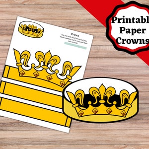 Printable Paper Crowns, Printable Crown or Royalty Craft for Kids ...