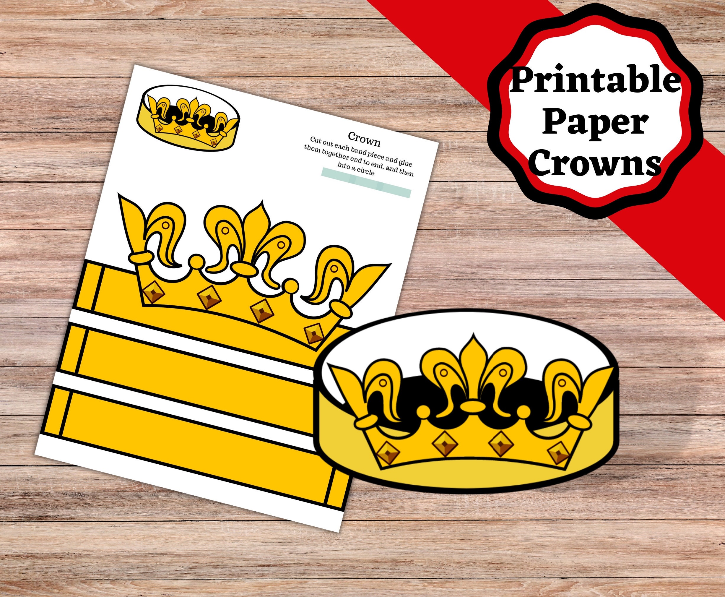10x couronnes / couronnes en papier artisanal à colorier pour enfants -  Matériel de