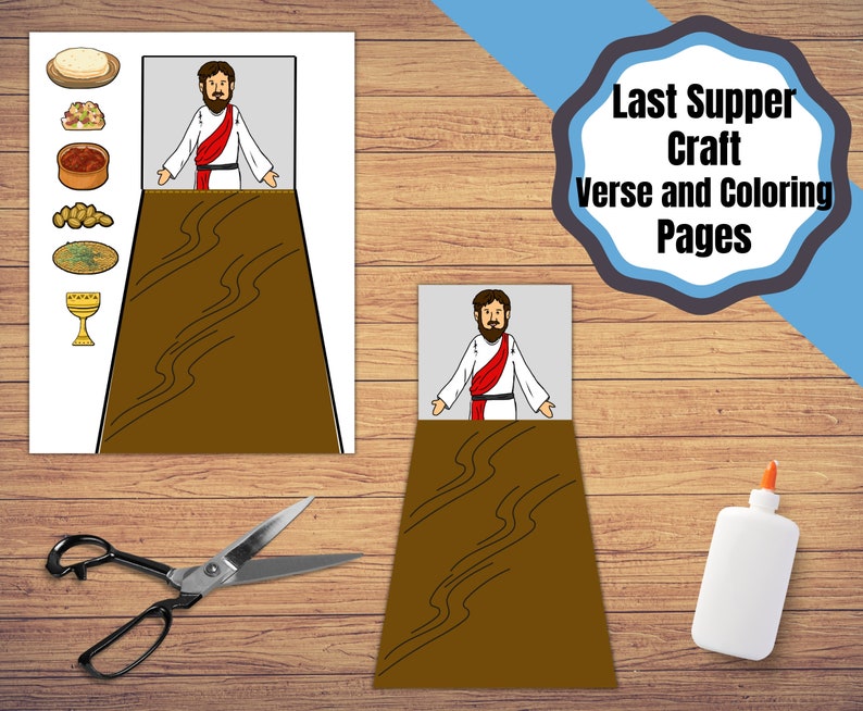 Printable Last Supper Kids Craft With Story Page in WEB and Coloring Printable Last Supper Kids Craft With Story Page in WEB and Coloring