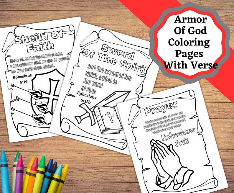 Printable Coloring Pages for the Armor of God. Armor of God Coloring