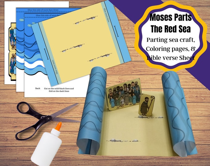 Moses and the Red Sea Bible Craft: Exodus 14 Activity (digital Download ...