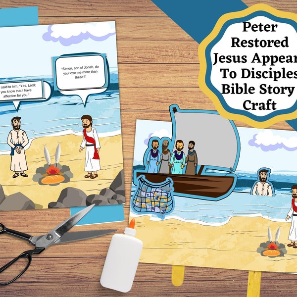 Printable Crafts for the story of  Jesus appearing to his disciples and Peter Restored