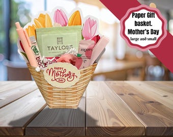 Printable gift basket for Mother's Day. Mothers Day gift craft