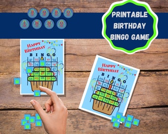 Boy Birthday Party Bingo Printable Game