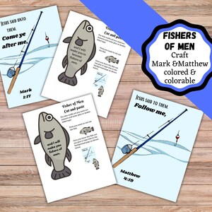 Printable Fishers of Men Bible Craft. Versions for Matthew and Mark in ...