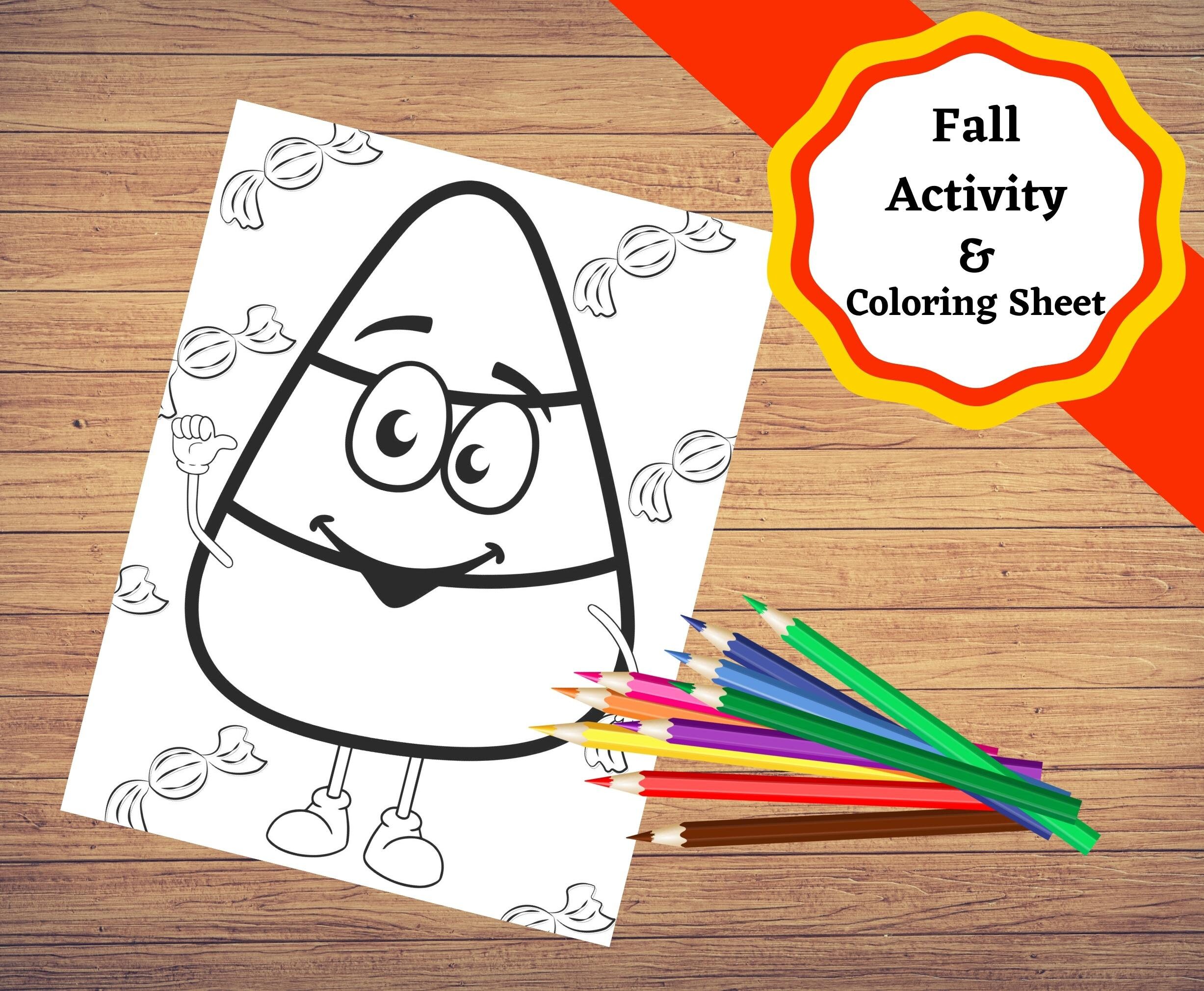 Printable Fall Candy Corn Craft and Decoration, Fall/halloween Craft ...