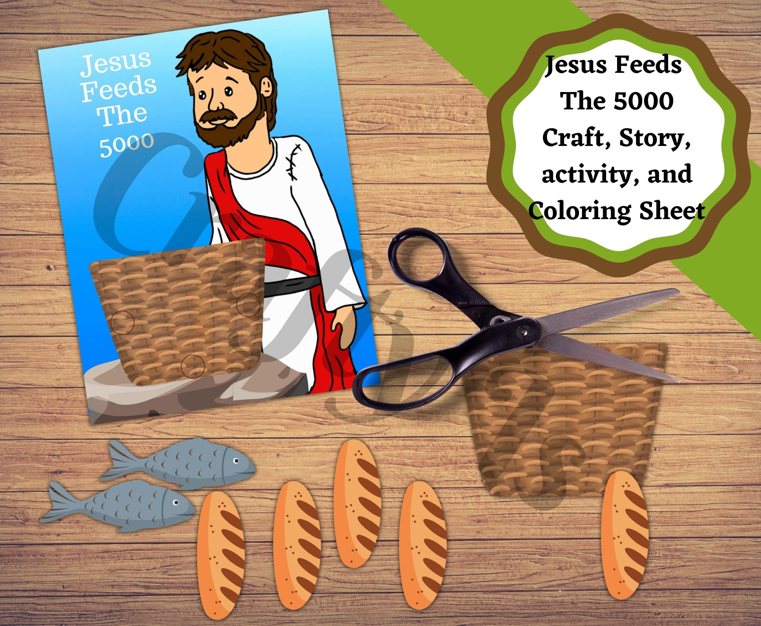 Jesus Feeds the 5000, Printable Bible Craft, Story and Activity Pages