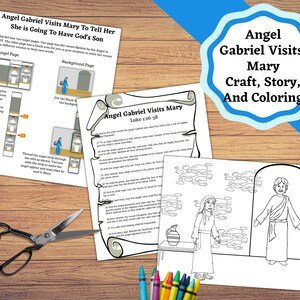 An Angel Visits Mary, Printable Birth Of Christ, Mary Being Visited By An Angel Tell About The Birth Of Christ Jesus.