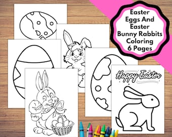 Printable Easter Coloring Sheets, Easter / Spring coloring for kids, simple coloring pages for young kids