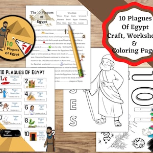 Moses and the 10 Plagues of Egypt. Plagues of Egypt crafts, worksheets, and coloring pages.