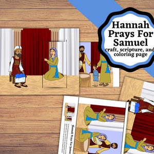 Hannah Prays for Samuel and Makes a Vow, Bible craft, coloring page, and scripture pages. 1 Samuel, Hannah&#39;s prayer lesson.