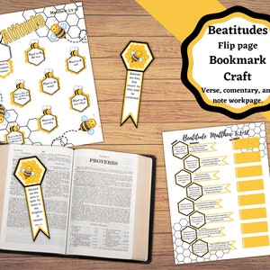 Printable Beatitude, Bible craft, worksheet, and Bookmark. Learn the Beatitudes and what they mean. Create bookmarks for each verse.