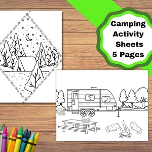Printable Camping Themed Games and Activity Sheets, Camping Coloring ...