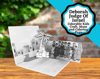 Printable colorable Kids Bible Craft about Deborah The Judge Of Israel. Bible lesson and craft about Deborah.