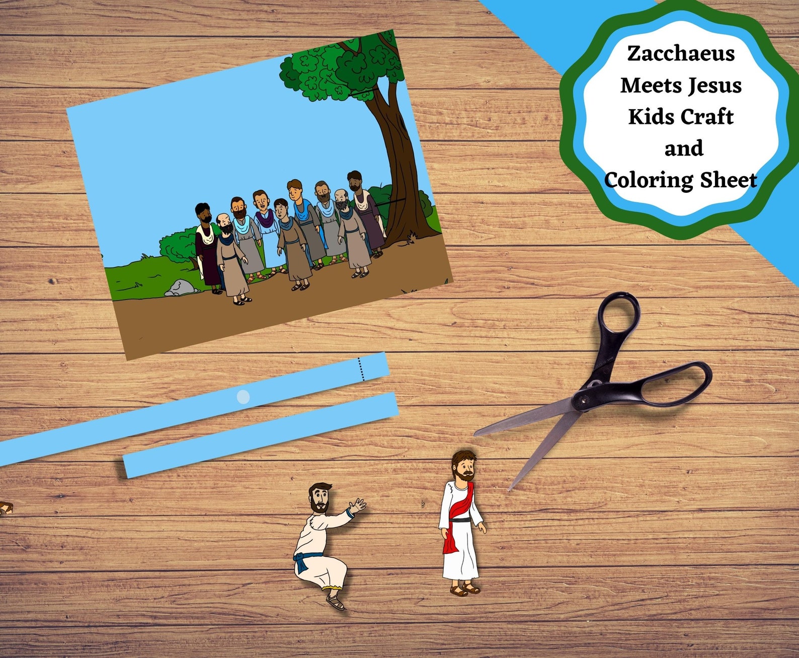 Printable Zacchaeus Meets Jesus Church Craft and Coloring Sheet - Etsy