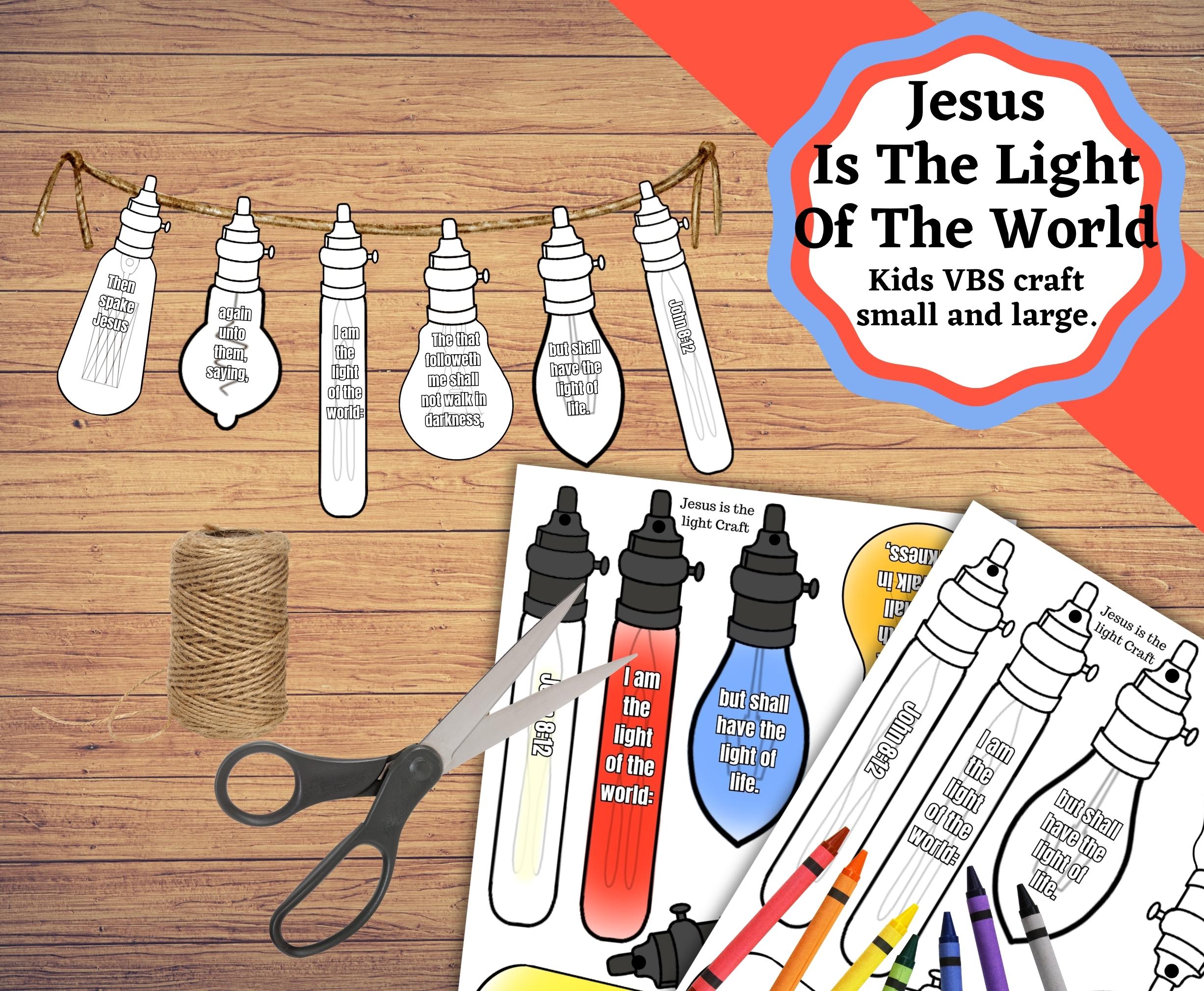Light of the World Bible Kids Craft for VBS. Jesus is the Light Craft ...