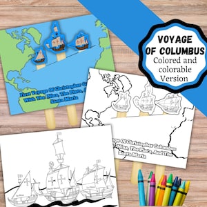 Columbus first voyage kids craft. Ship puppets for Columbus Day, Columbus ships craft. School kids craft