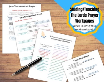 Lord's Prayer Printable Lesson, KJV & WEB Versions (PDF)