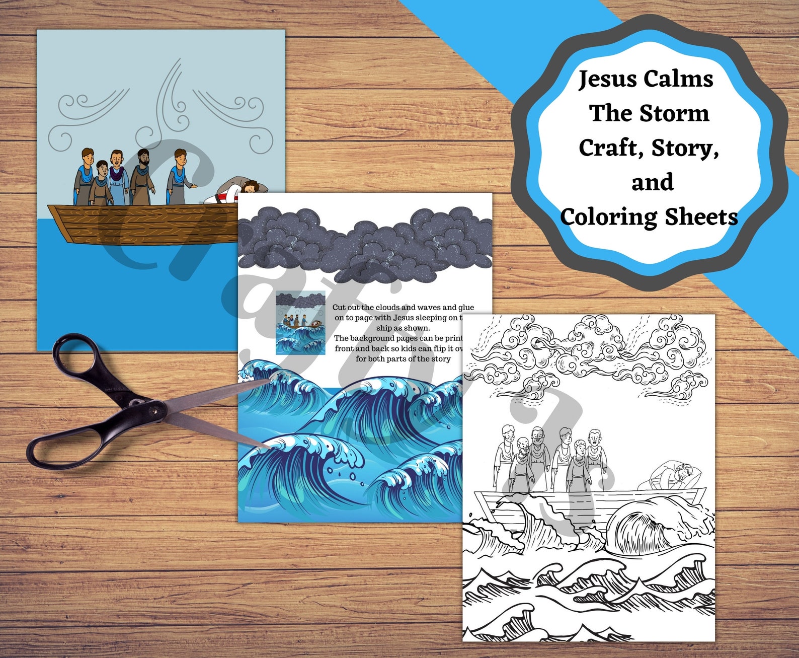 Jesus Calms the Storm, Printable Craft, Story Sheet and Coloring Pages ...