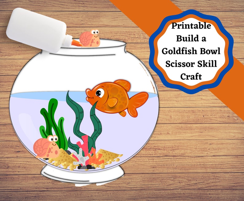 Printable Build a Fish Bowl. Kids Craft Printable Goldfish Bowl