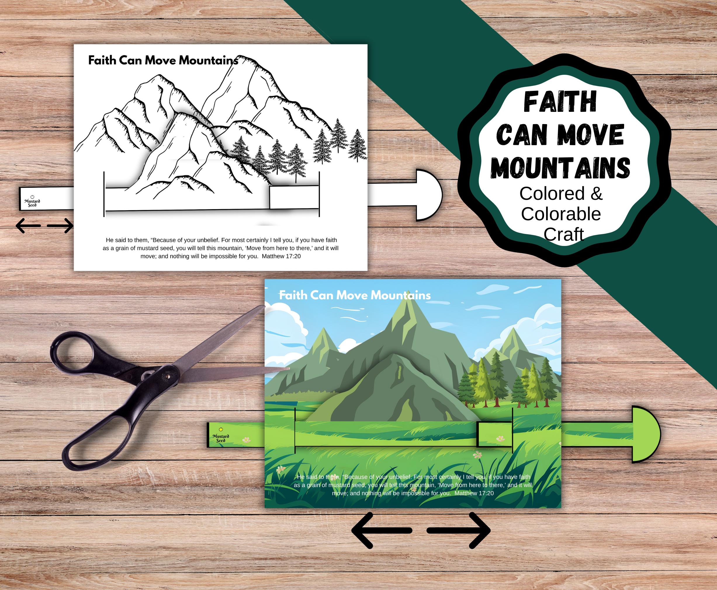 Faith Can Move Mountains Kids Craft. Faith the Size of a Mustard Seed ...