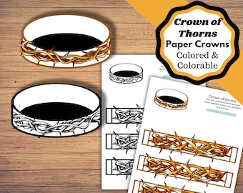 Printable Paper Crowns, Crown Of Thorns, Jesus Crown. Bible craft