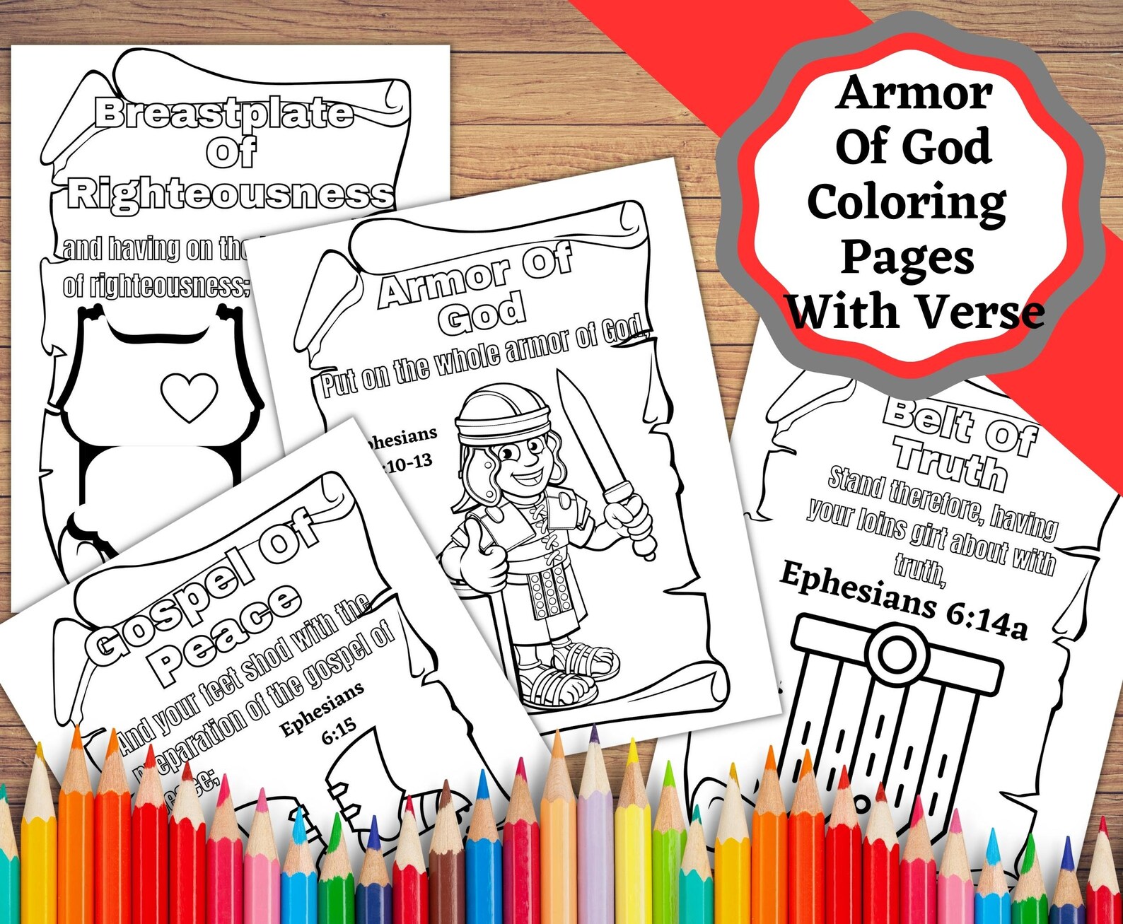 Printable Armor of God, Craft, Coloring, and Poster Pages. Armoreof God ...